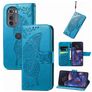 Mobigear Butterfly Housse Motorola Edge (2022) Etui Porte-Monnaie - Bleu