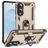 Mobigear Armor Ring Coque Samsung Galaxy S25 Edge Coque arrière Rigide Anti-Chocs avec Anneau-Support - Or