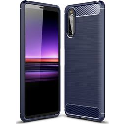 Mobigear Brushed Slim Coque Sony Xperia 10 II Coque arrière en TPU Souple - Bleu