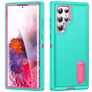 Mobigear Rugged Stand Coque Samsung Galaxy S23 Ultra Coque arrière Rigide Anti-Chocs avec Support Amovible - Turquoise