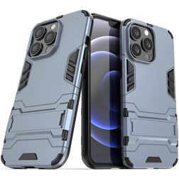 Mobigear Armor Stand Coque iPhone 13 Pro Coque arrière Rigide Anti-Chocs avec Support Amovible - Bleu