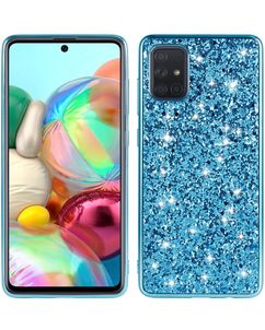 Mobigear Glitter Samsung Galaxy A51 Plastique rigide Coque arrière - Bleu