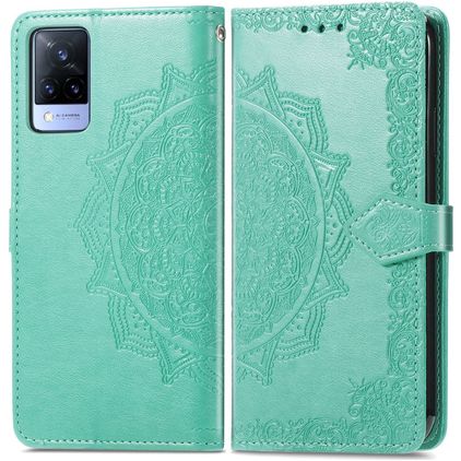 Mobigear Mandala Housse Vivo V21 Etui Porte-Monnaie - Vert