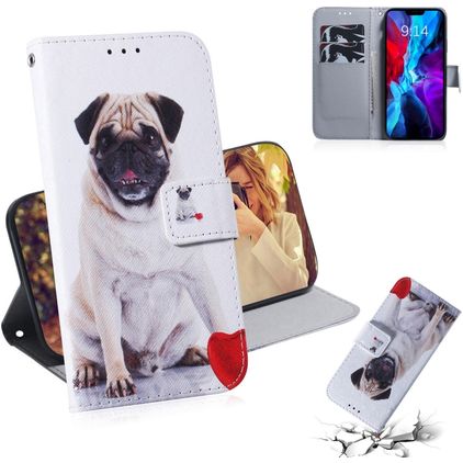 Mobigear Design Housse iPhone 12 Pro Etui Porte-Monnaie - Chien