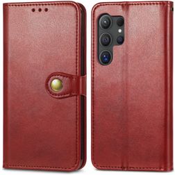 Mobigear Snap Button Housse Samsung Galaxy S25 Ultra Etui Porte-Monnaie - Rouge