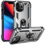 Mobigear Armor Ring Coque iPhone 14 Pro Coque arrière Rigide Anti-Chocs avec Anneau-Support - Argent
