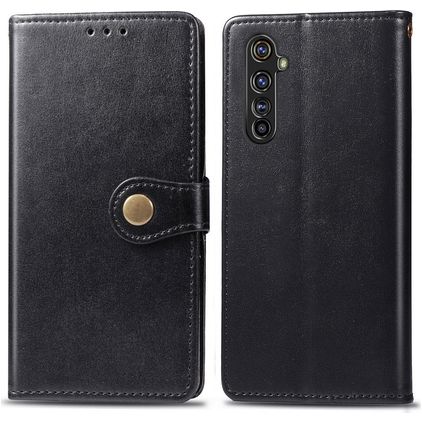 Mobigear Snap Button Housse Realme X50 Pro Etui Porte-Monnaie - Noir