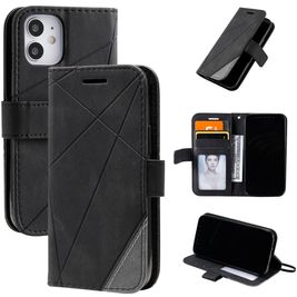 Mobigear Rhombus Housse iPhone 12 Mini Etui Porte-Monnaie - Noir
