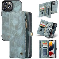 Caseme 008 Housse iPhone 13 Pro Etui avec Coque Détachable Porte-Monnaie - Bleu