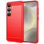 Mobigear Brushed Slim Coque Samsung Galaxy S25 Coque arrière en TPU Souple - Rouge