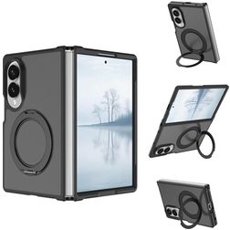 Mobigear 360 Rotating Ring Samsung Galaxy Z Fold 8 Ultra MagSafe Plastique rigide Coque arrière avec bague de maintien - Noir