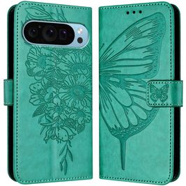 Mobigear Butterfly Housse Google Pixel 9 Pro XL Etui Porte-Monnaie - Vert