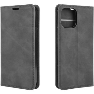 Mobigear Retro Slim Housse iPhone 12 Etui Porte-Monnaie - Noir