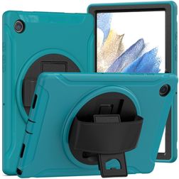 Mobigear SureGrip Samsung Galaxy Tab A8 10.5 (2021) Plastique rigide / Silicone Coque arrière + Support - Bleu
