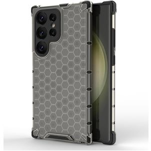 Mobigear Honeycomb Coque Samsung Galaxy S24 Ultra Coque arrière Rigide Anti-Chocs - Noir