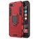 Mobigear Armor Ring iPhone SE (2022) Plastique rigide Coque arrière Antichoc avec bague de maintien - Rouge