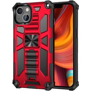Mobigear Armor Stand Coque iPhone 13 Pro Coque arrière Rigide Anti-Chocs avec Support Amovible - Rouge