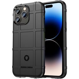 Mobigear Rugged Shield Coque iPhone 14 Pro Max Coque arrière en TPU Souple Anti-Chocs - Noir