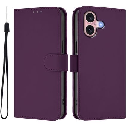 Mobigear Urban Wallet Housse iPhone 16 Etui Porte-Monnaie - Violet