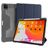 Mutural Tri-Fold Tough Coque iPad Pro 12.9 Pouces (2021) Etui + Porte-crayon - Noir / Bleu Marin