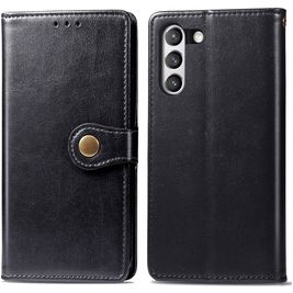 Mobigear Snap Button Housse Samsung Galaxy S21 FE Etui Porte-Monnaie - Noir