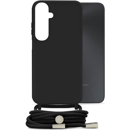 Mobilize Lanyard Gelly Samsung Galaxy A05s TPU souple Coque avec cordon - Noir