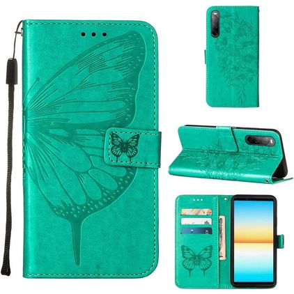 Mobigear Butterfly Sony Xperia 10 IV Étui Portefeuille - Vert