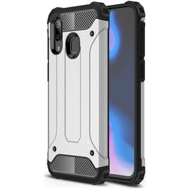 Mobigear Outdoor Coque Samsung Galaxy A40 Coque arrière Rigide Anti-Chocs - Argent