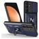 Mobigear Armor Ring Cam Slide Coque Samsung Galaxy S25 FE Coque arrière Rigide Anti-Chocs avec Anneau-Support et Protecteur Lentilles - Bleu
