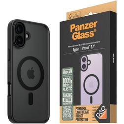 PanzerGlass Clear Coque iPhone 16 Plus MagSafe Coque arrière Rigide Anti-Chocs - Transparent / Noir