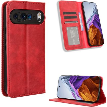 Mobigear Sensation Housse Google Pixel 9 Pro Etui Porte-Monnaie - Rouge