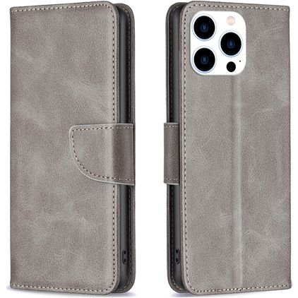Mobigear Excellent Housse iPhone 15 Pro Etui Porte-Monnaie - Gris