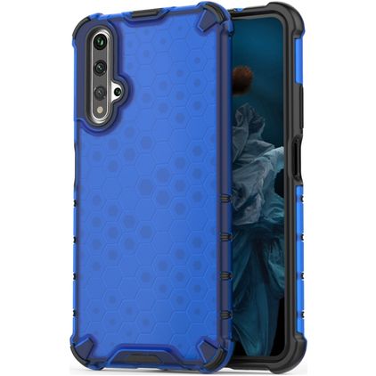 Mobigear Honeycomb Coque Huawei Nova 5T Coque arrière Rigide Anti-Chocs - Bleu