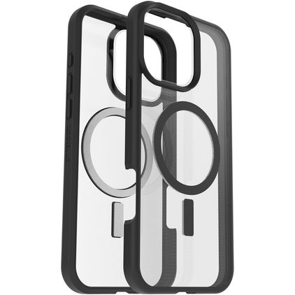 OtterBox React iPhone 16 Pro Max MagSafe Plastique rigide Coque arrière Antichoc - Transparent / Noir