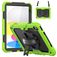 Mobigear SureGrip Xtreme Coque iPad 10 (2022) Coque arrière en Plastique rigide,Silicone + Bandoulière + Support Amovible - Noir / Vert