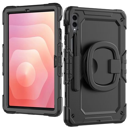 Mobilize Rotating Defender Coque Samsung Galaxy Tab S11 Ultra en Plastique rigide,Silicone + Bandoulière - Noir