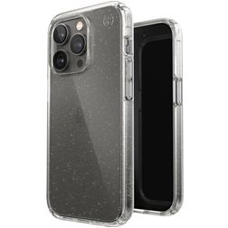 Speck Presidio Perfect Clear Glitter Coque iPhone 14 Pro Coque arrière Rigide Anti-Chocs - Transparent / Or