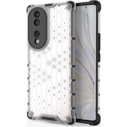 Mobigear Honeycomb Coque HONOR 70 Coque arrière Rigide Anti-Chocs - Blanc