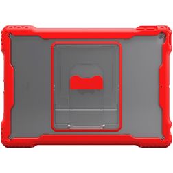 MAXCases Shield Extreme-X Coque iPad 7 (2019) Coque Arrière Rigide Antichoc + Support Amovible - Transparent / Rouge