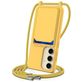 Mobigear Integrated Card Bag Solid Color Liquid Samsung Galaxy A35 Coque avec cordon en Silicone et Porte-Cartes - Jaune
