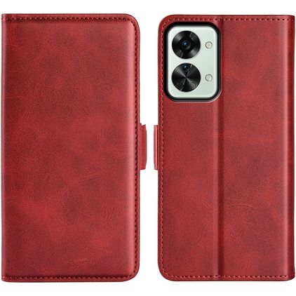 Mobigear Slim Magnet Housse OnePlus Nord 2T 5G Etui Porte-Monnaie - Rouge