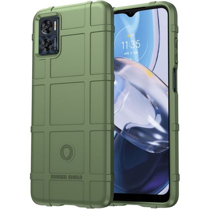 Mobigear Rugged Shield Coque Motorola Moto E22 Coque arrière en TPU Souple Anti-Chocs - Vert