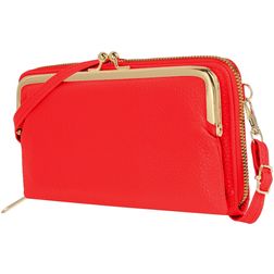 Antonio Fonzo Crossbody Clutch Snap Sac téléphone - Large - Rouge