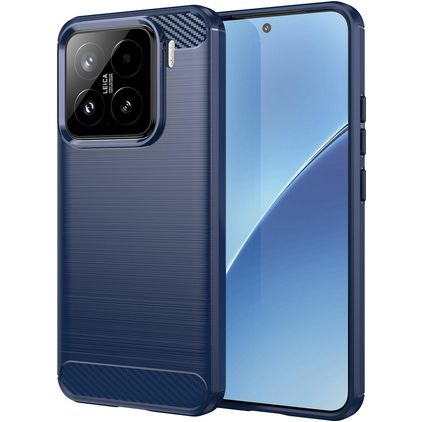 Mobigear Brushed Slim Coque Xiaomi 15 Coque arrière en TPU Souple - Dark Blue