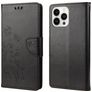 Mobigear Flowers Housse iPhone 14 Pro Etui Porte-Monnaie - Noir