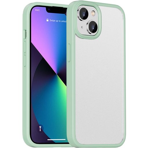 Mobigear Crystal Coque iPhone 14 Plus Coque arrière Rigide Anti-Chocs - Transparent / Vert