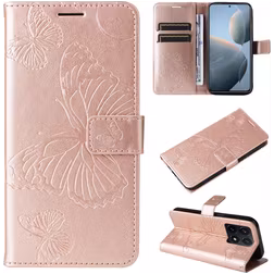 Mobigear Butterfly Housse Xiaomi 14T Etui Porte-Monnaie - Rose doré