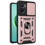 Mobigear Armor Ring Cam Slide Coque Xiaomi Redmi 10 5G Coque arrière Rigide Anti-Chocs avec Anneau-Support et Protecteur Lentilles - Rose doré