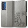 Mobigear Clover Housse Motorola Edge (2021) Etui Porte-Monnaie - Gris
