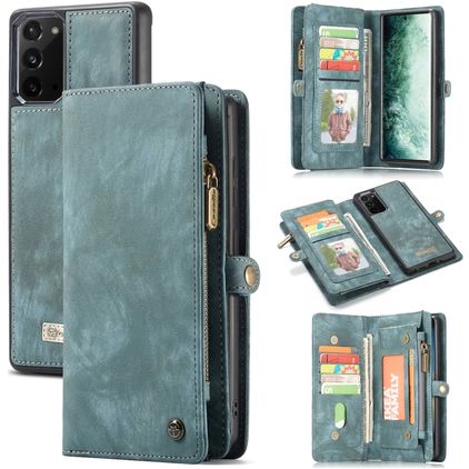 CaseMe 008 Samsung Galaxy Note 20 Coque Étui 2en1 avec coque amovible Portefeuille - Bleu